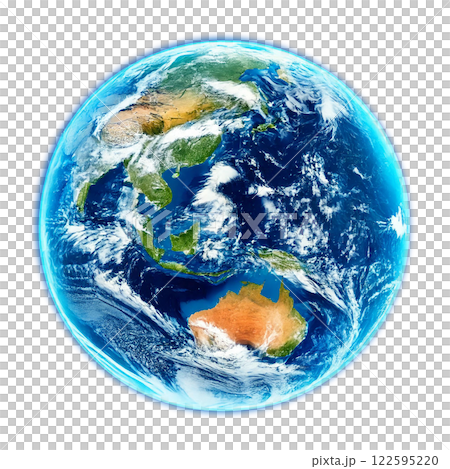宇宙からみた美しい地球（背景透過/キリヌキ） 122595220