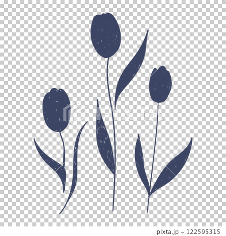 A simple and stylish hand-drawn tulip illustration A simple and stylish hand-drawn tulip illustration 122595315