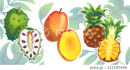 Tropical fruits collection 122595440