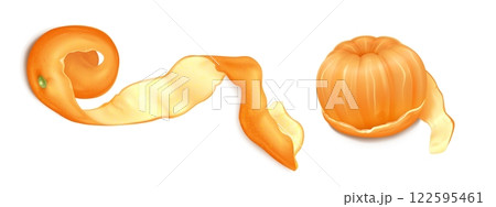 Tangerine peel set isolated on white 122595461