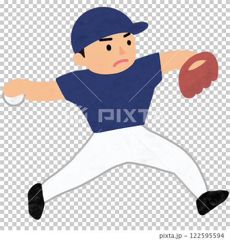 Illustration of a person playing baseball (pitcher) Illustration of a person playing baseball (pitcher) 122595594