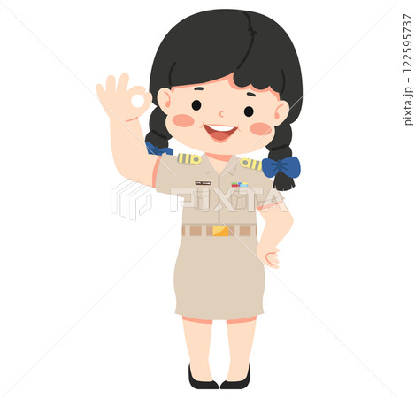 woman teacher doing the OK sign woman teacher doing the OK sign 122595737