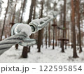 Snowy Rope Park Cable Detail 122595854