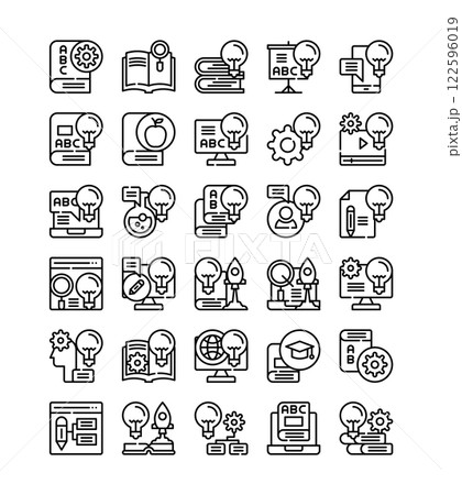 knowledge education learning line icon set vector illustration knowledge education learning line icon set vector illustration 122596019