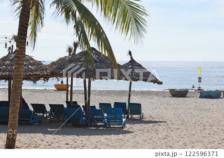 beach pavilion and My Khe beach in Da Nang, Vietnam 122596371
