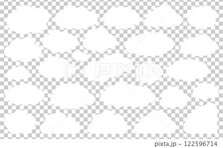 Illustration set of cloud-shaped frames of various shapes 122596714