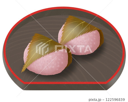お皿にのった関西風の桜餅 お皿にのった関西風の桜餅 122596839