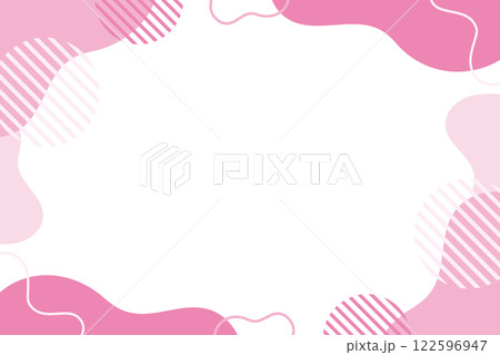 メンフィスフレームイラスト　ピンク 122596947