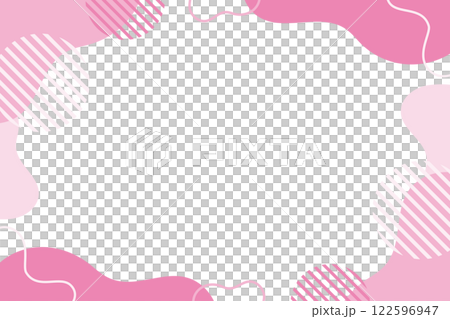 メンフィスフレームイラスト　ピンク 122596947