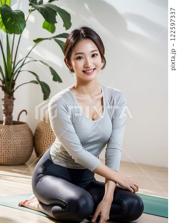 ヨガをする女性 122597337