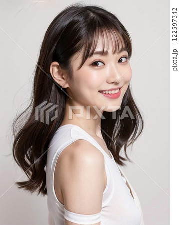 白いキャミソールの女性 白いキャミソールの女性 122597342