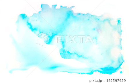 水彩　アート　水色 122597429