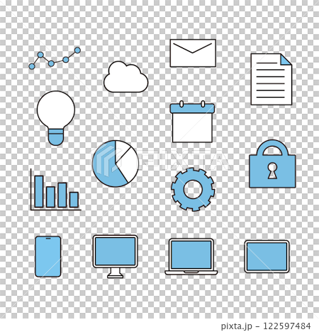 Digital icon set 122597484