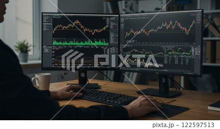 株価チャートを見る人 122597513