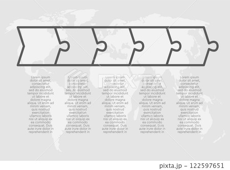 Five steps line infographic, puzzle option diagram Five steps line infographic, puzzle option diagram 122597651