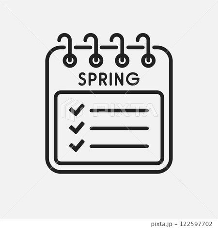 Page calendar season spring, to-do list, checklist 122597702