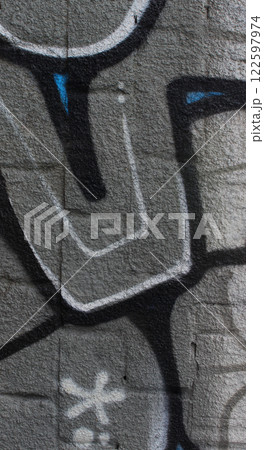 Colorful Graffiti Design Elements On Concrete Wall. Urban Art Design Vertical Image 122597974