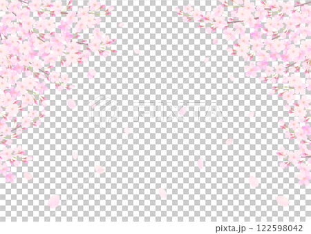 満開の桜のフレーム 入学式・卒業式 122598042