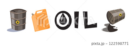 Oil Industry and Fuel Manufacture and Extraction Vector Set Oil Industry and Fuel Manufacture and Extraction Vector Set 122598771