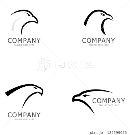 eagle head simple logo design. logo template 122599926