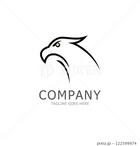 eagle head simple logo design. logo template 122599974