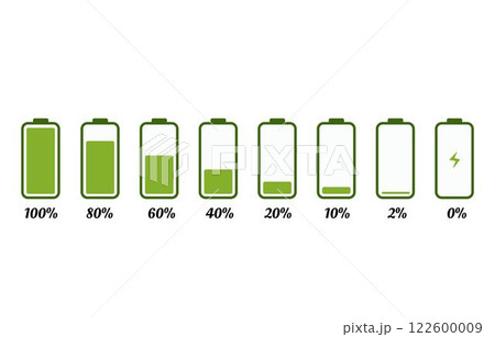 battery Storage 0-100 percentage. Battery charge level. Phone charge indicator. 122600009