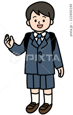 小学生の男子のベクターイラスト	 122600190
