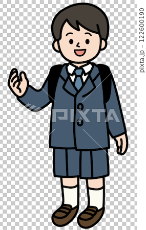 小学生の男子のベクターイラスト	 122600190