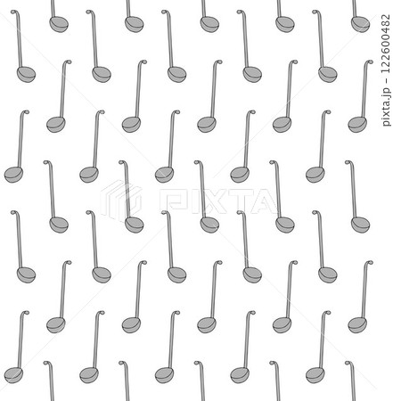 Vector seamless pattern of hand drawn ladle 122600482