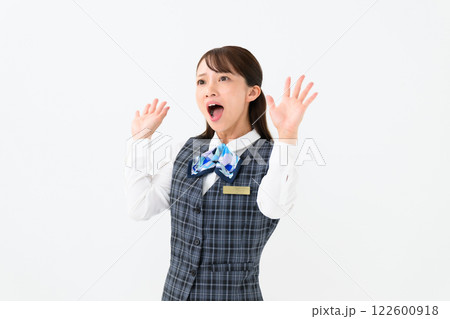 女性 制服 ビジネス 驚く 女性 制服 ビジネス 驚く 122600918