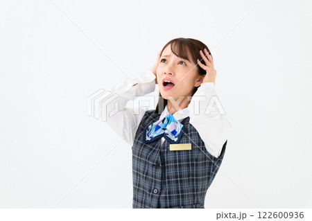 女性 制服 ビジネス 悩む 女性 制服 ビジネス 悩む 122600936