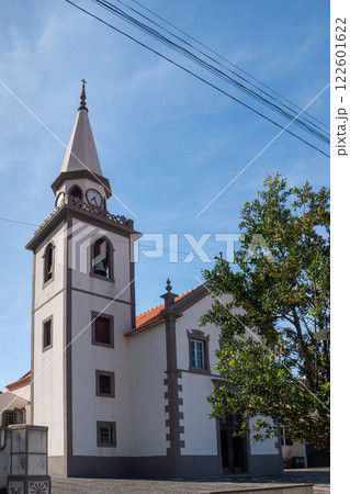 White church in Porto Moniz, Madeira, Portugal 122601622