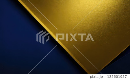 《AI画像》金色と濃い青色の背景素材 122601927