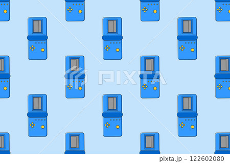 Cartoon pattern. Blue retro toy. Vector illustration Cartoon pattern. Blue retro toy. Vector illustration 122602080