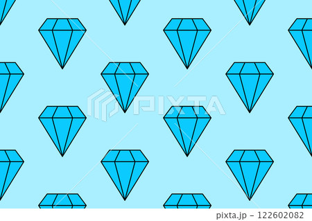 Blue diamond seamless pattern. Vector illustration 122602082
