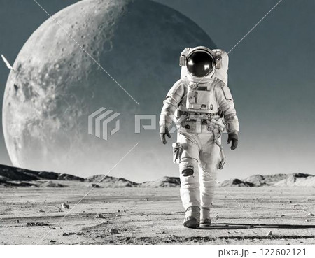 未知の惑星の上を歩く宇宙飛行士 未知の惑星の上を歩く宇宙飛行士 122602121