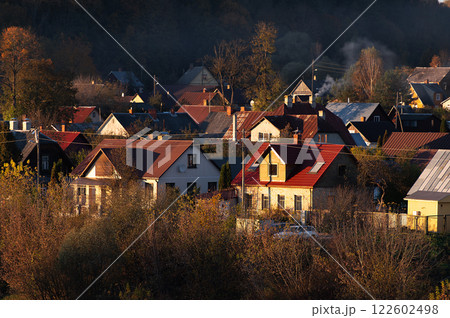 The roofs of the houses of the Latvian small town. The roofs of the houses of the Latvian small town. 122602498