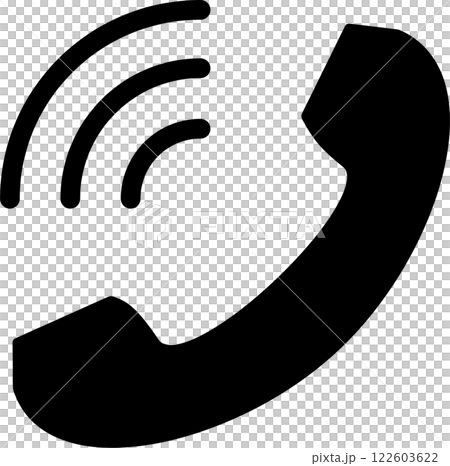黒い電話音声アイコン 122603622