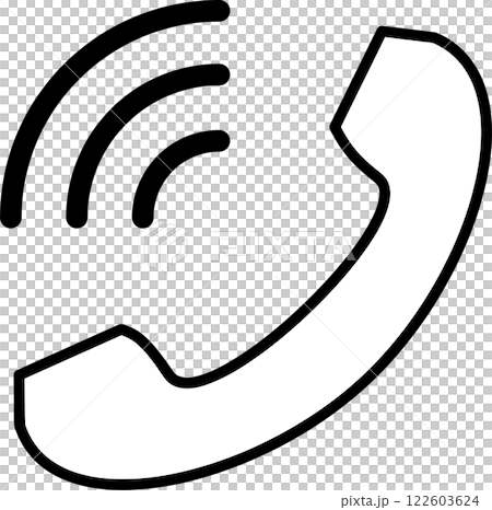 白い電話音声アイコン 白い電話音声アイコン 122603624