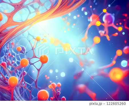 バイオテクノロジーの抽象的なイメージ素材 バイオテクノロジーの抽象的なイメージ素材 122605260