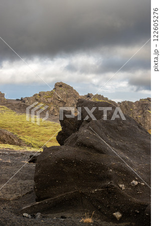 Detail of volcanic rocks, Katla Geopark, Iceland Detail of volcanic rocks, Katla Geopark, Iceland 122605276