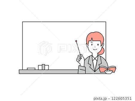 授業をする女性教師のイメージイラスト素材 授業をする女性教師のイメージイラスト素材 122605351