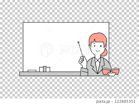 授業をする女性教師のイメージイラスト素材 授業をする女性教師のイメージイラスト素材 122605351