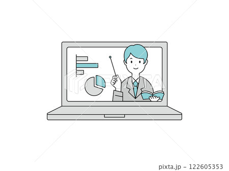 オンライン授業のイメージイラスト素材 122605353