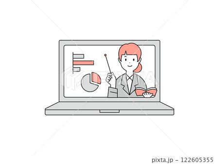 オンライン授業のイメージイラスト素材 オンライン授業のイメージイラスト素材 122605355