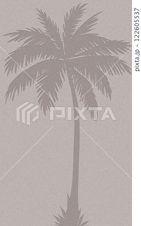 Silhouette of a single grey coconut palm on a grey background Silhouette of a single grey coconut palm on a grey background 122605537