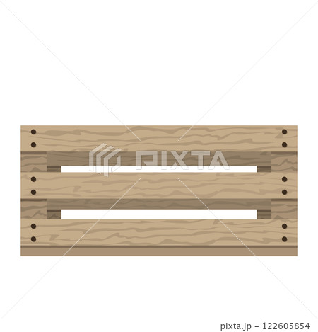 Empty wooden box container cartoon illustration 122605854
