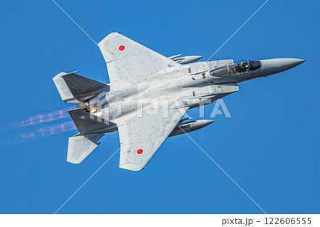 青空を飛行する戦闘機 122606555