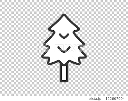 雪松樹圖示插圖（線描） 122607004