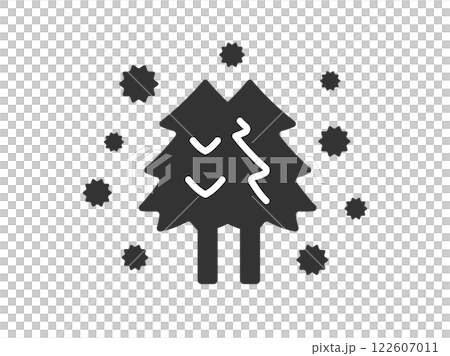 スギ花粉のシルエットアイコンのイラスト 122607011